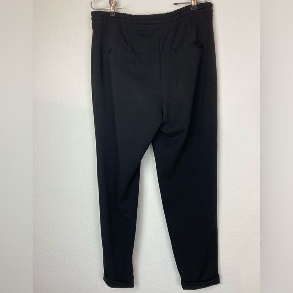 WHBM tapered ankle cuffed full leg crepe w/drawstring waist & pockets - Picture 3 of 13